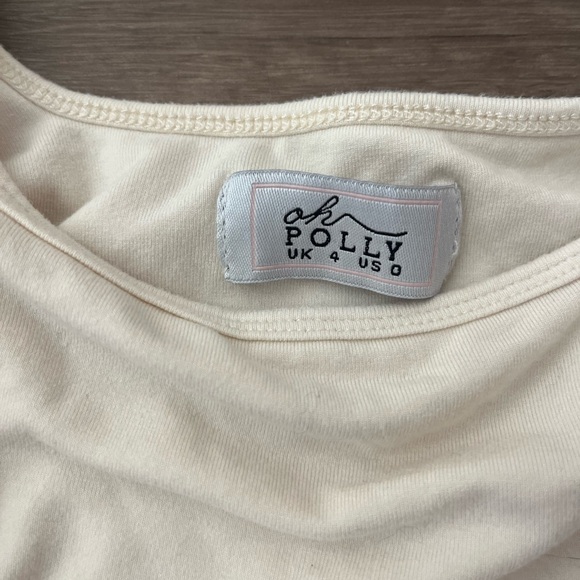 Oh Polly Cream Long Sleeve Blouse - Picture 3 of 3